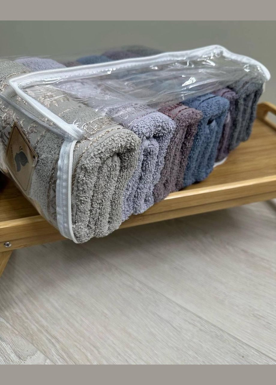 Турецький набір махрових рушників 50x100 см (П4К-m-rushnik-001) No Brand комбінований