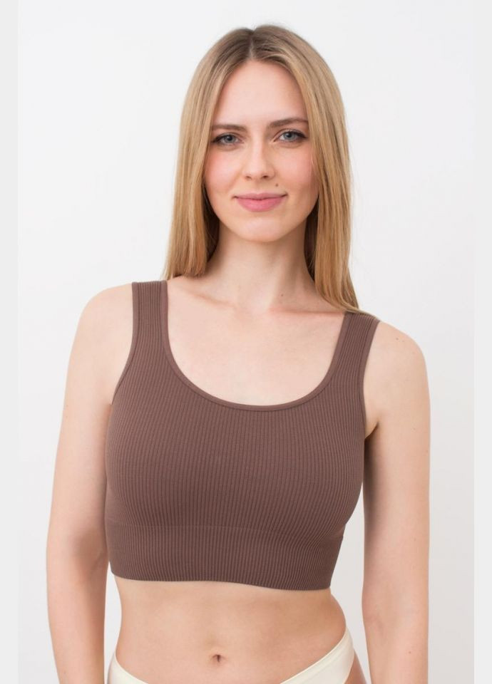 Топ жіночій безшовний на широких бретелях в рубчик TOP RIB (новинка) Giulia TOP RIB (новинка) (296470207)