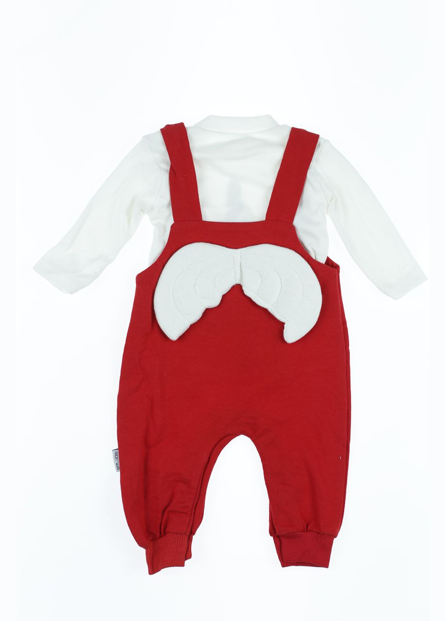 Красный демисезонный водолазка с полукомбинезоном для девочки интерлок "horse" красный 62 см (41449) Murat baby