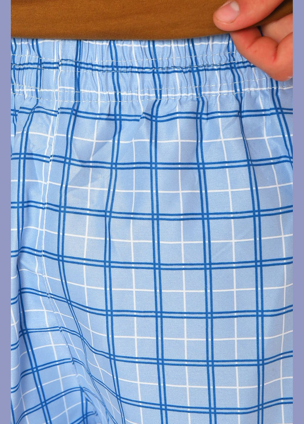 Шорти чоловічі батальні блакитного кольору з принтом Let's Shop (329145167)