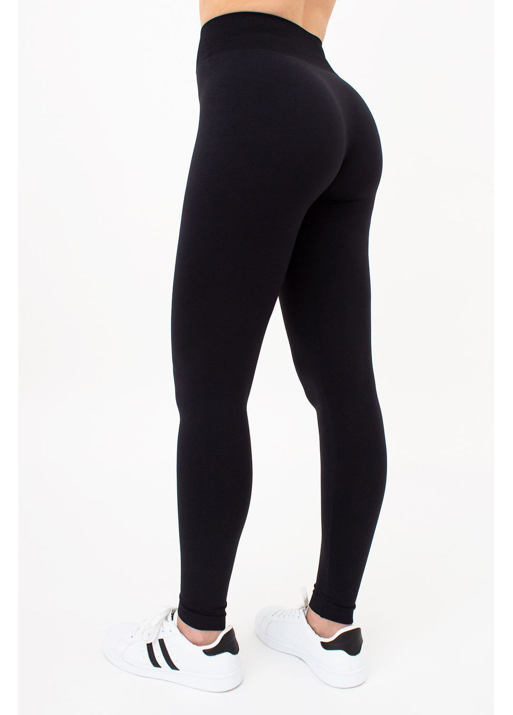 Черные демисезонные женские непрозрачные бесшовные леггинсы Giulia