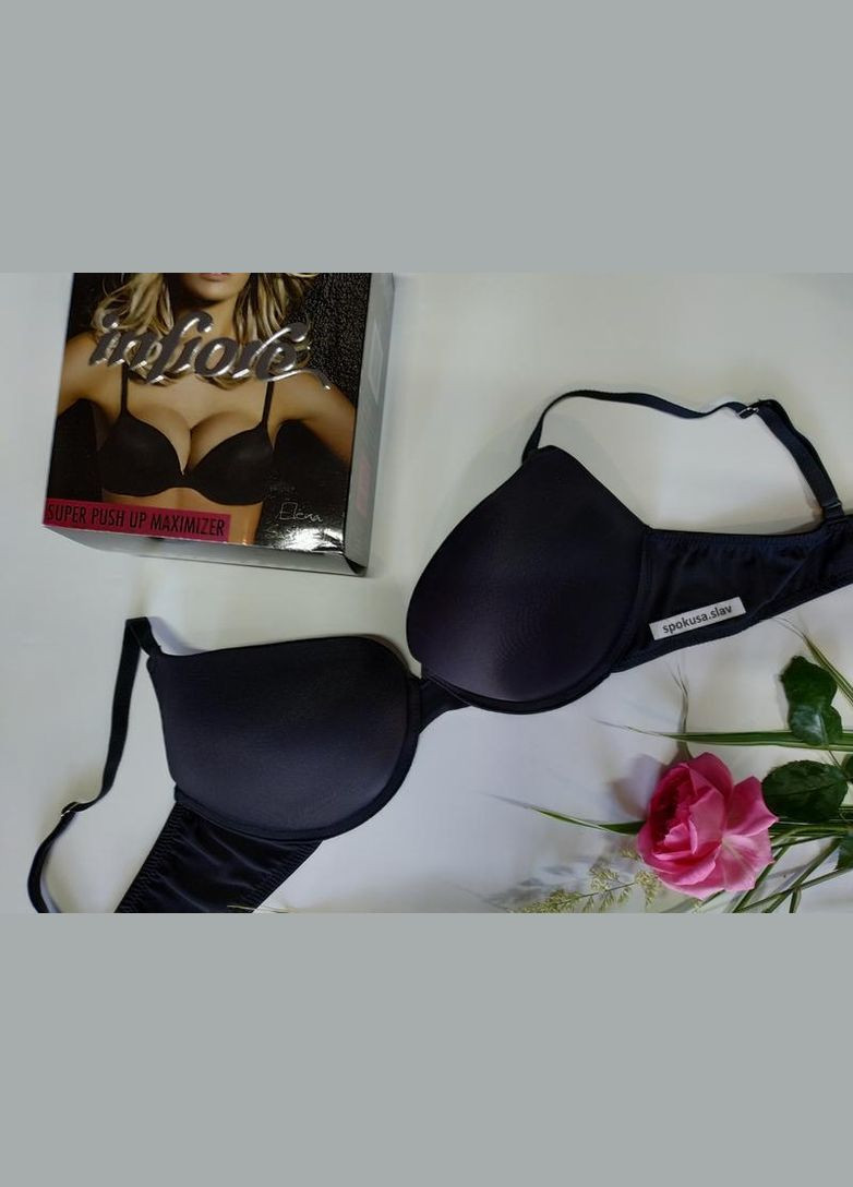 Чорний бюстгальтер супер пуш-ап плюс 2 розміри чорний 2500 інфіора розмір 65в.1в Infiore поліамід