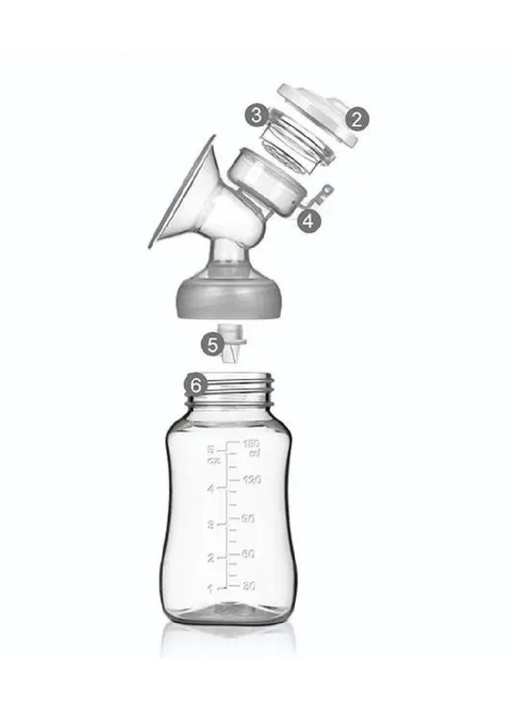 Молокоотсос двойной двухфазный электрический портативный работает от USB 4 режима с бутылочками 150 мл (477397-Prob) Розовый Unbranded (296909611)