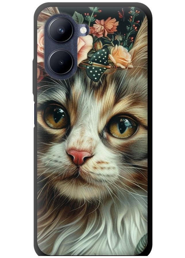 TPU черный чехол 'Cats and flowers' для Endorphone Realme C33 (287273945)