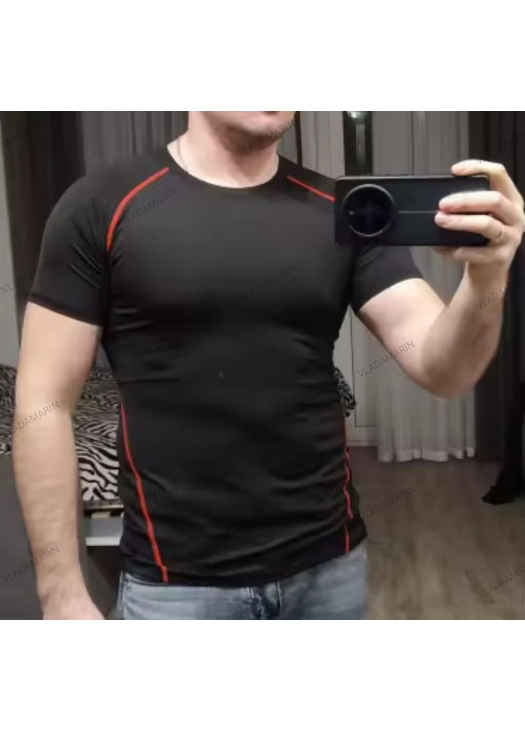 Черная мужская компрессионная футболка для бега,спортивная,тренировочная,футболка для тренажерного зала черная Loap