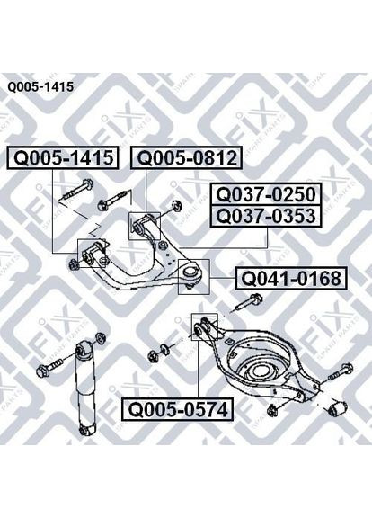 Сайлентблок передний заднего верхнего рычага Q005-1415 аналог 55502-EB300 Nissan Pathfinder R51 Q-FIX (370048957)