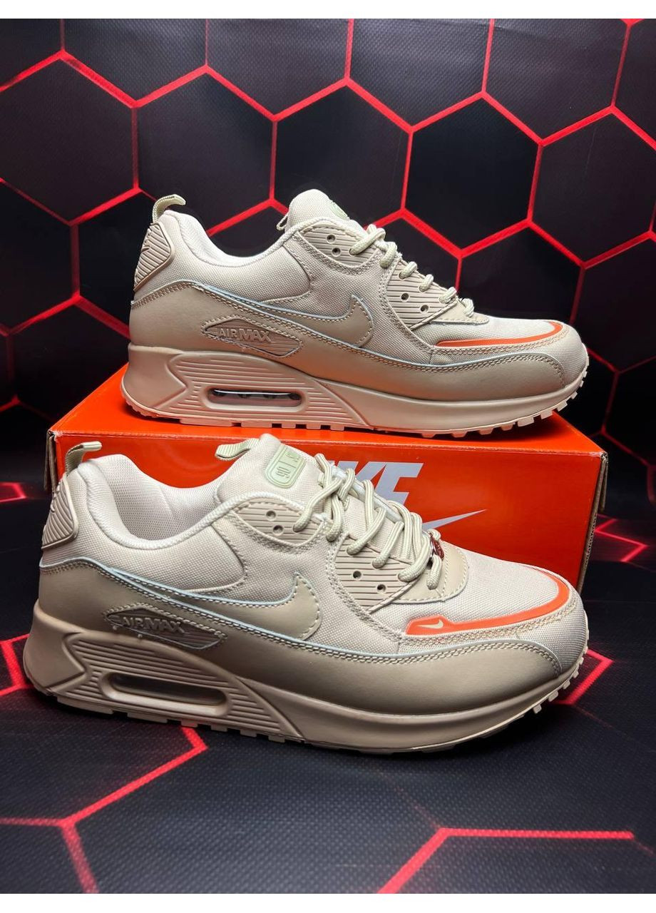 Білі Осінні кросівки чоловічі nike air max 90 white orange найк аір макс 90 No Brand