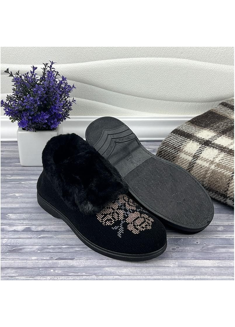 Жіночі бурки бабуші з вишивкою Е-0030301 Чорні Gipanis (264748534)