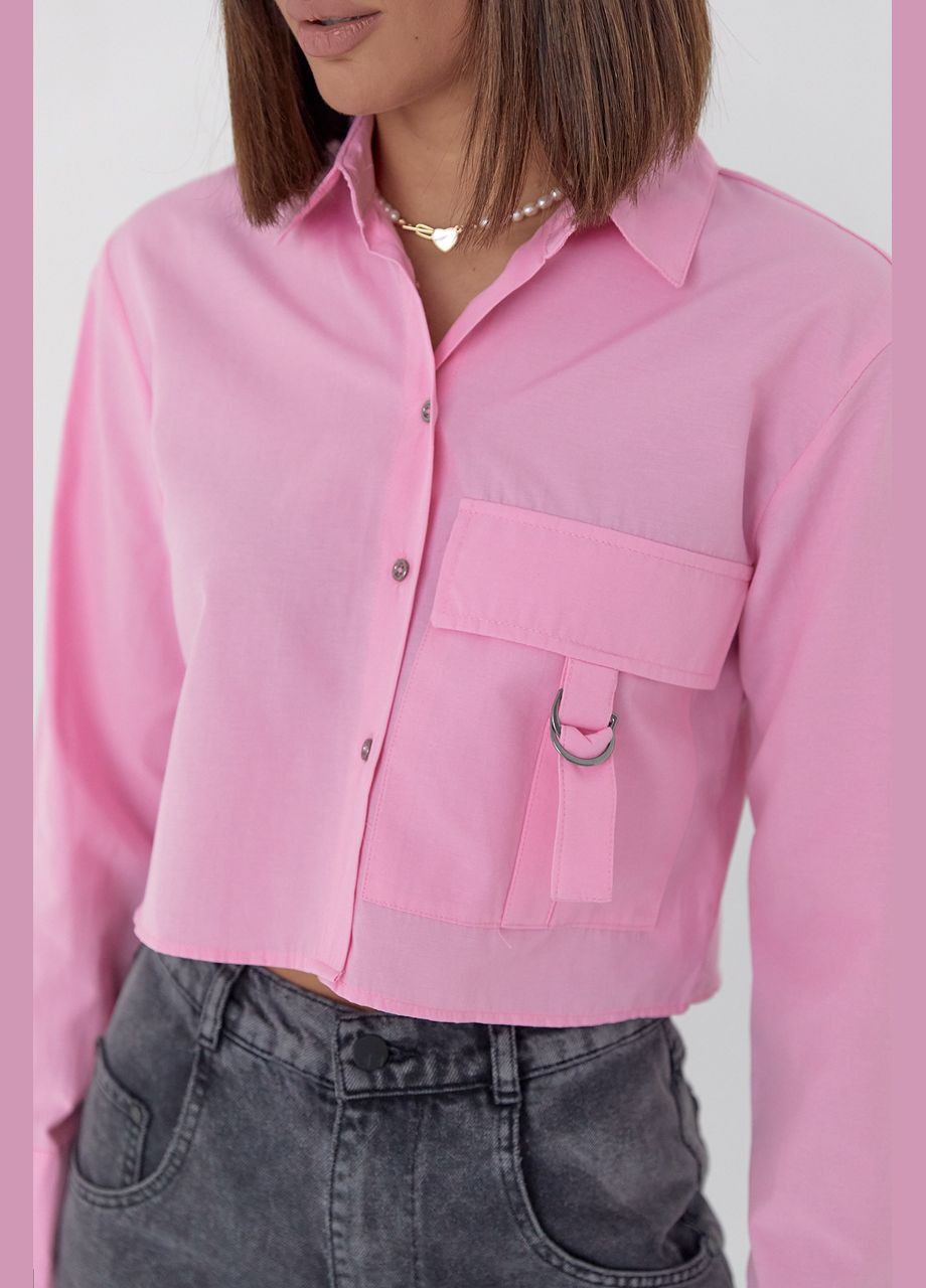 Укорочена жіноча сорочка з накладною кишенею 14444 Lurex (280910077)