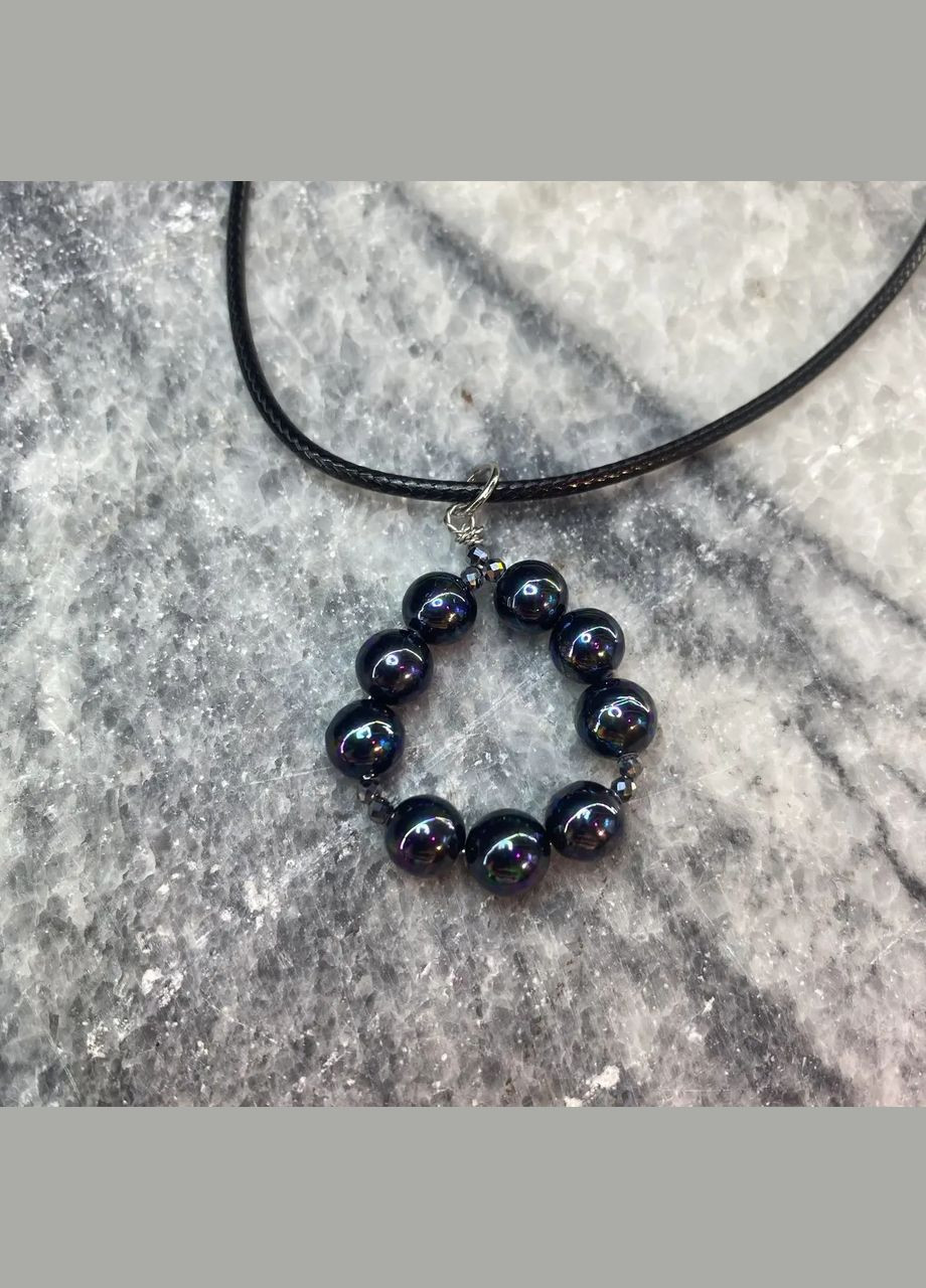 Кулон натуральная Майорка черная d-6мм L-40-45см No Brand підвіска (301425217)