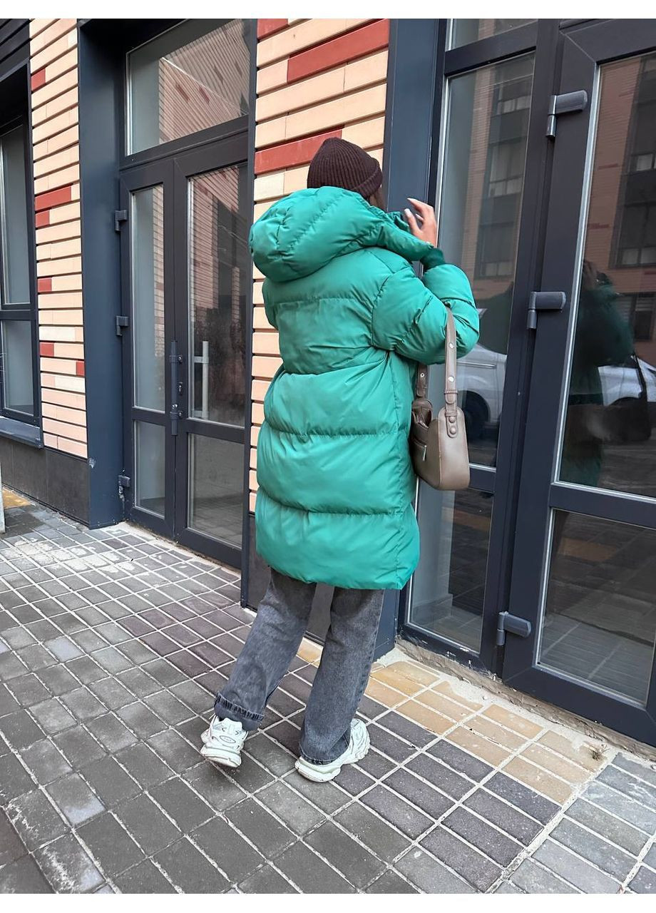 Зеленый демисезонный Пуховик Style Point