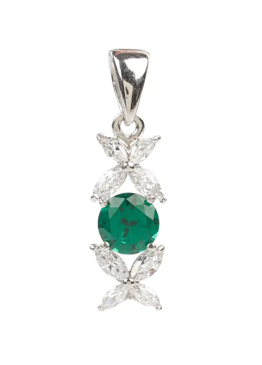 Підвіска срібна зі смарагдом "Nano" FS-004 No Brand Підвіска (367960118)