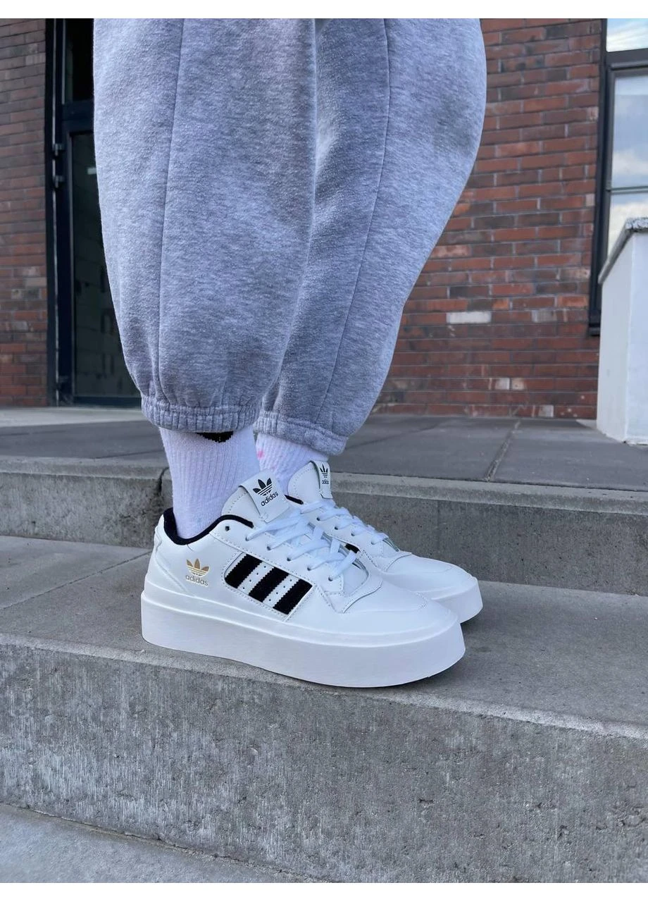 Білі літні кросівки adidas forum bonega white black адідас форум No Brand