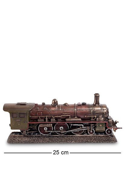 Статуэтка настольная Паровоз 25х11х6,5 см 1904122 полистоун покрытый бронзой Veronese (346531559)