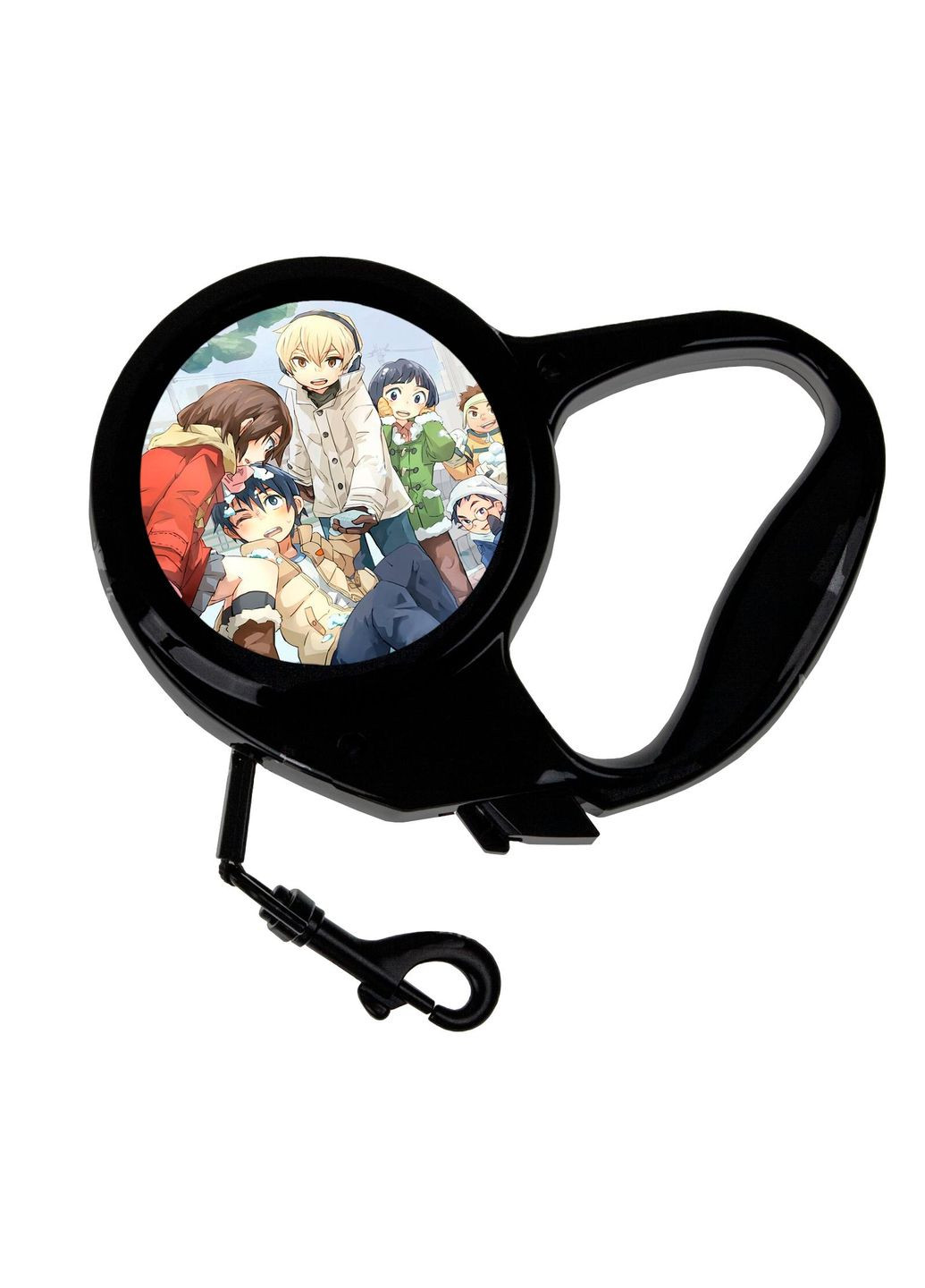 Повідець-рулетка для тварин із принтом Аніме Місто, де немає лише мене #0005 3 м чорний No Brand (309152073)