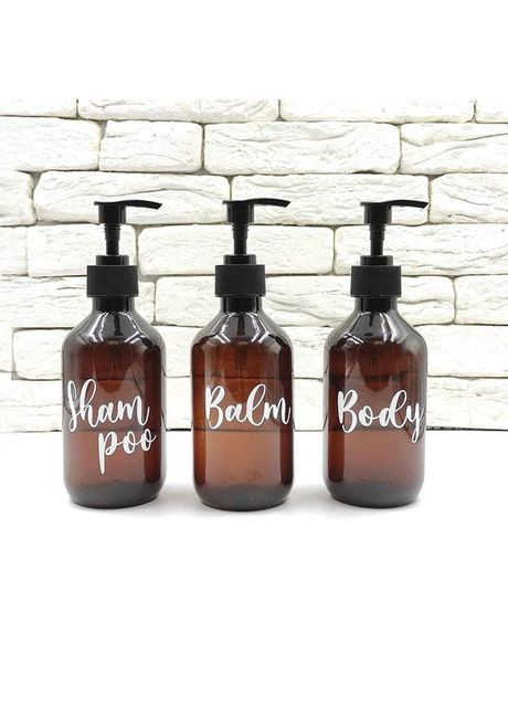 Набор дозаторов для ванной "Лион" 300 мл пластик (3 шт.) надпись англ. No Brand (298794611)