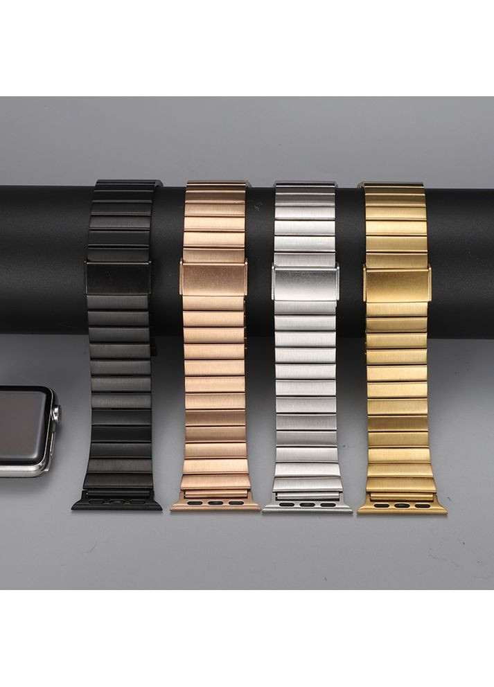 Ремешок браслет Stainless Metal 21 мм для Apple Watch 44/45/46/49 mm Smart RSL1403 ремешок металлический Золотой Rose Gold No Brand (363976341)