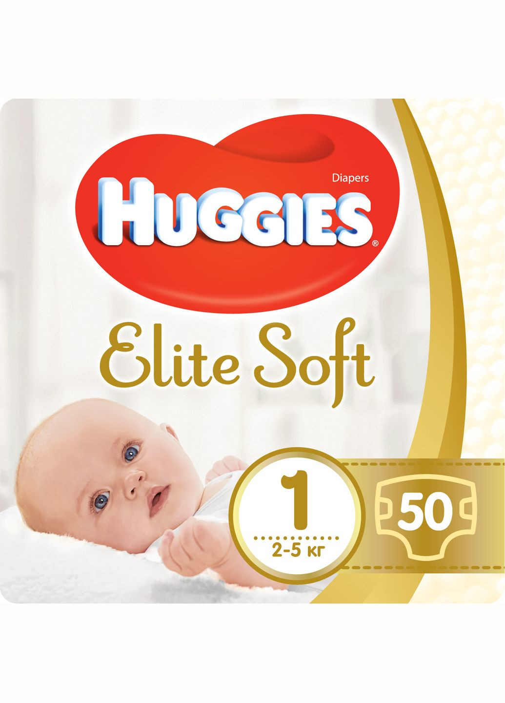 Підгузки Elite Soft 1 Jumbo 1ДЖАМБО50 9400112 2-5 кг 50 шт. (5029053564883) Huggies (285791639)