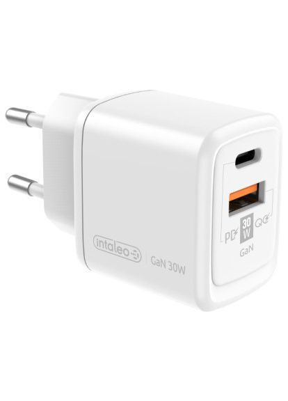 Зарядное устройство (1283126578274) Intaleo 30W GAN USB-C PD+USB-A QC 3.0 white (370021387)