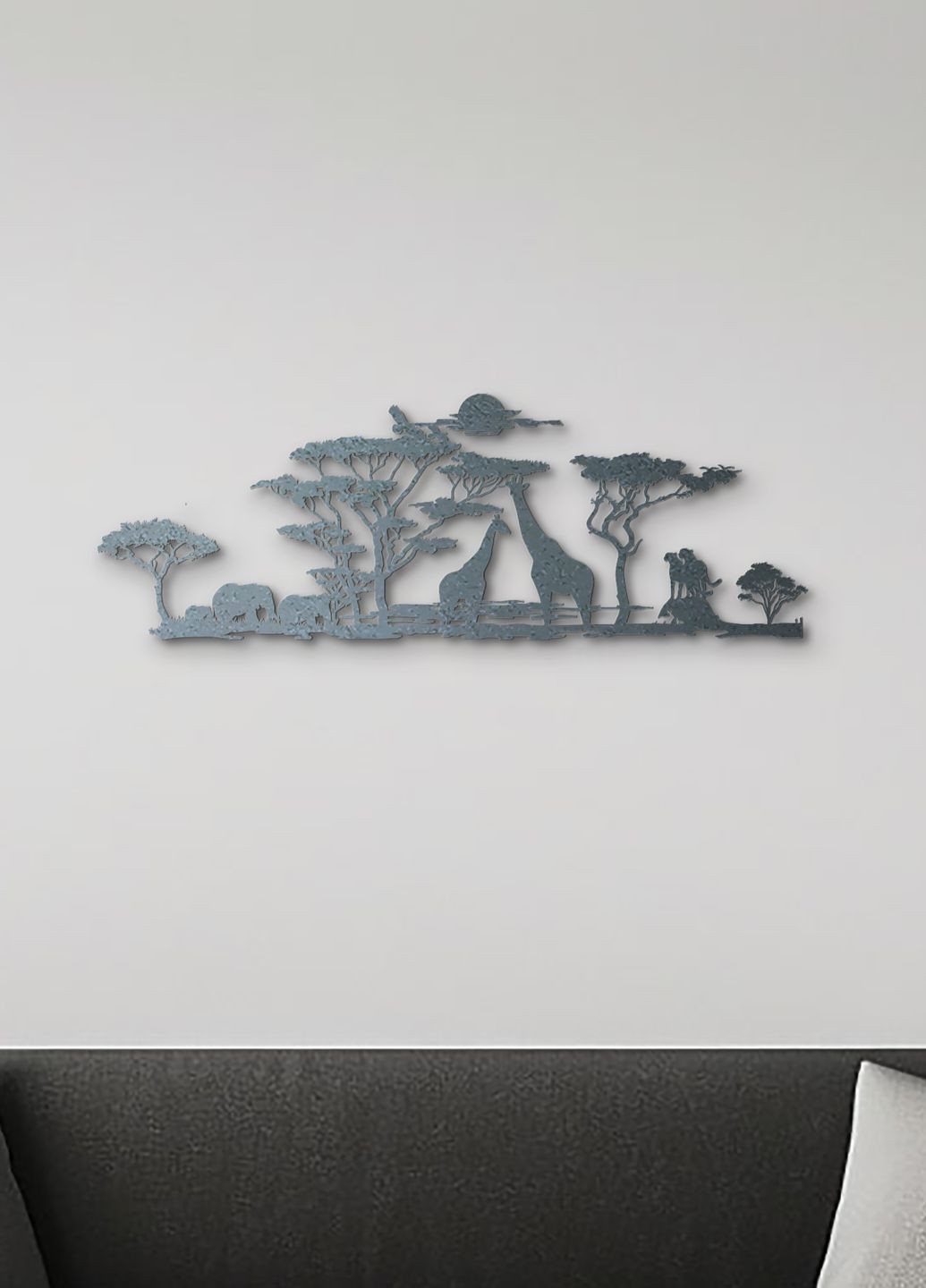 Интерьерная картина на стену, декоративное панно из дерева "Африканские животные", стиль лофт 35х13 см Woodyard (292111842)