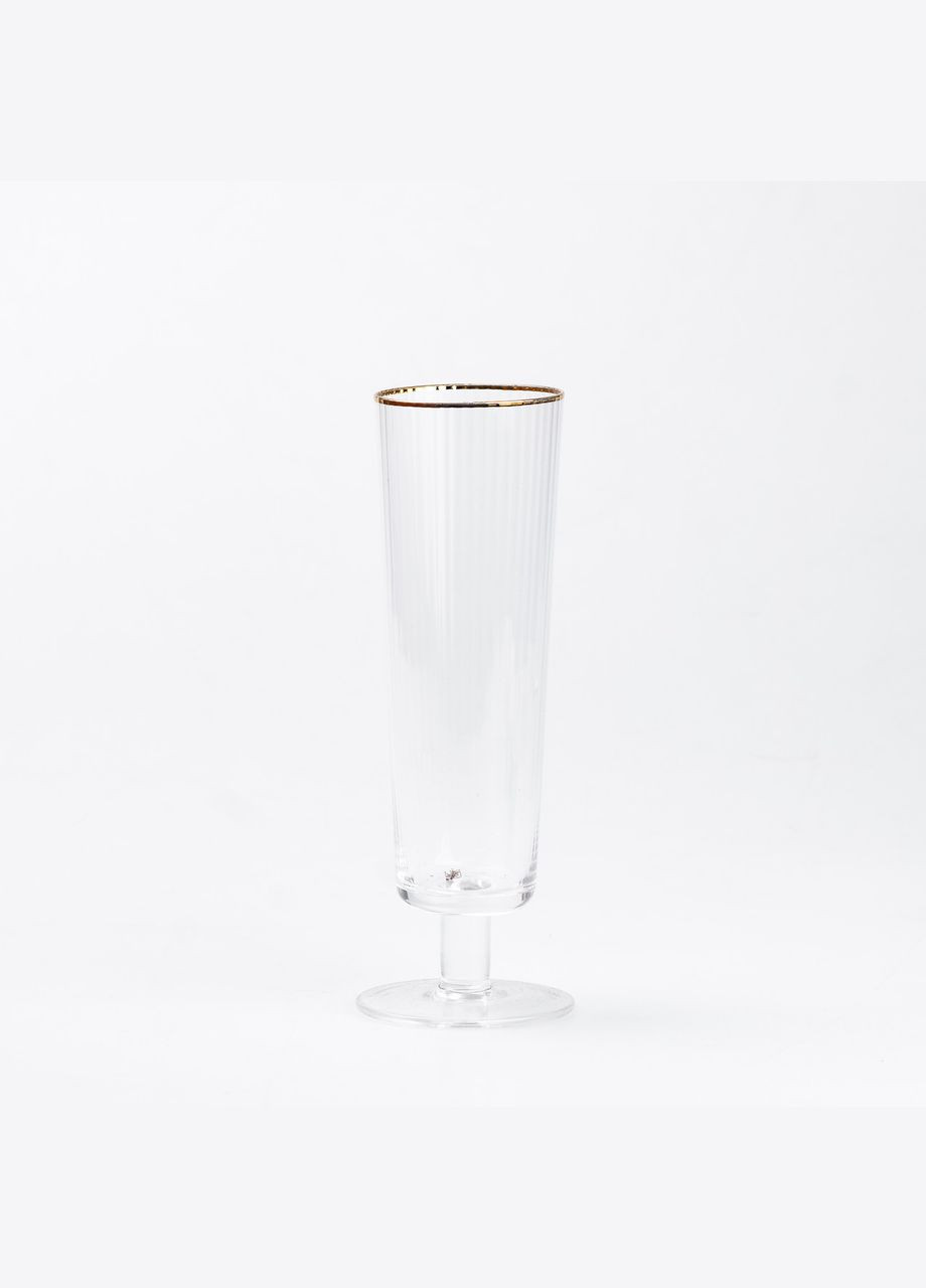 Набір келихів для шампанського фігурних ребристих 6 штук по 300 мл TS Kitchen (323652611)