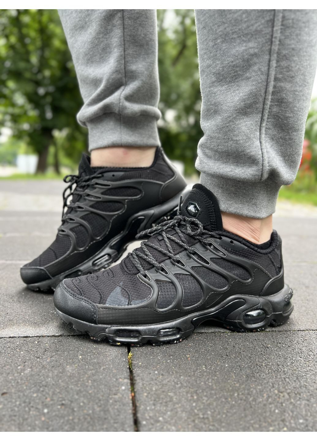 КРОСІВКИ ЖІНОЧІ NIKE AIR MAX TN TERRASCAPE PLUS BLACK НАЙК АІР МАКС ТН ПЛЮС No Brand чорні демісезони (367172740)