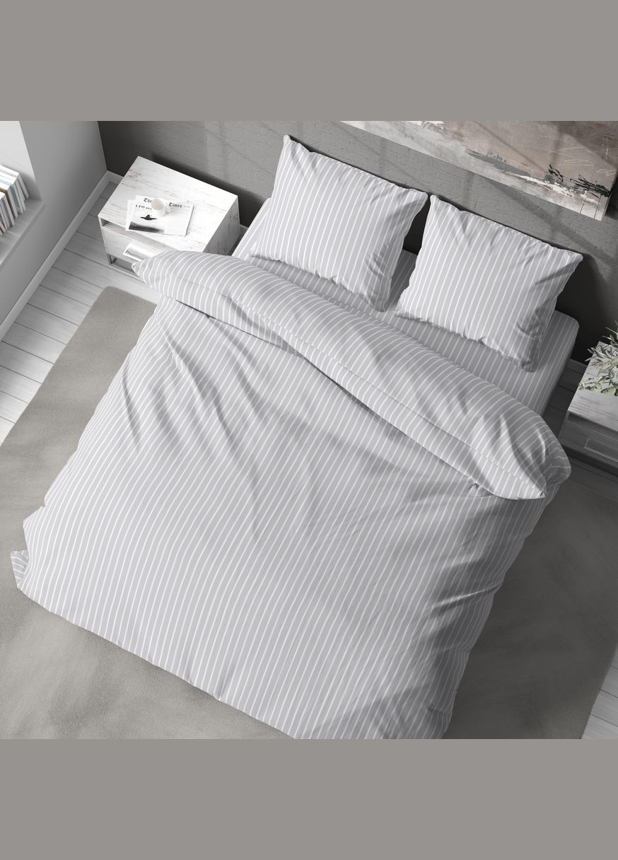 Постільна білизна " ", Полісатин, Світло-сірий, Полторопальний P-0159 Lelit (308071818)