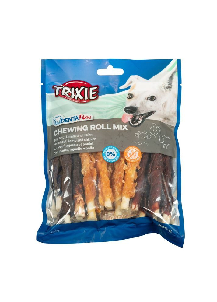 Ласощі Denta Fun Chewing Rolls Mix для собак Паличка для чищення зубів асорті 10 см 250 г Trixie (355255623)