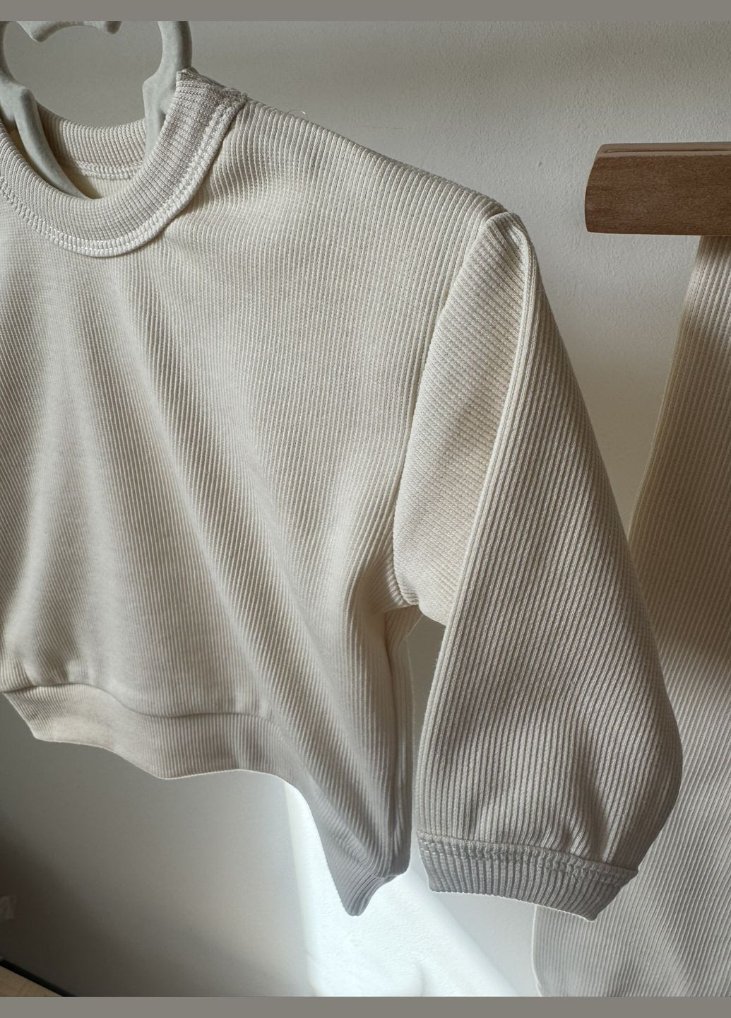 Кремовий демісезонний світшот та штанці рубчик Little Angel Костюм