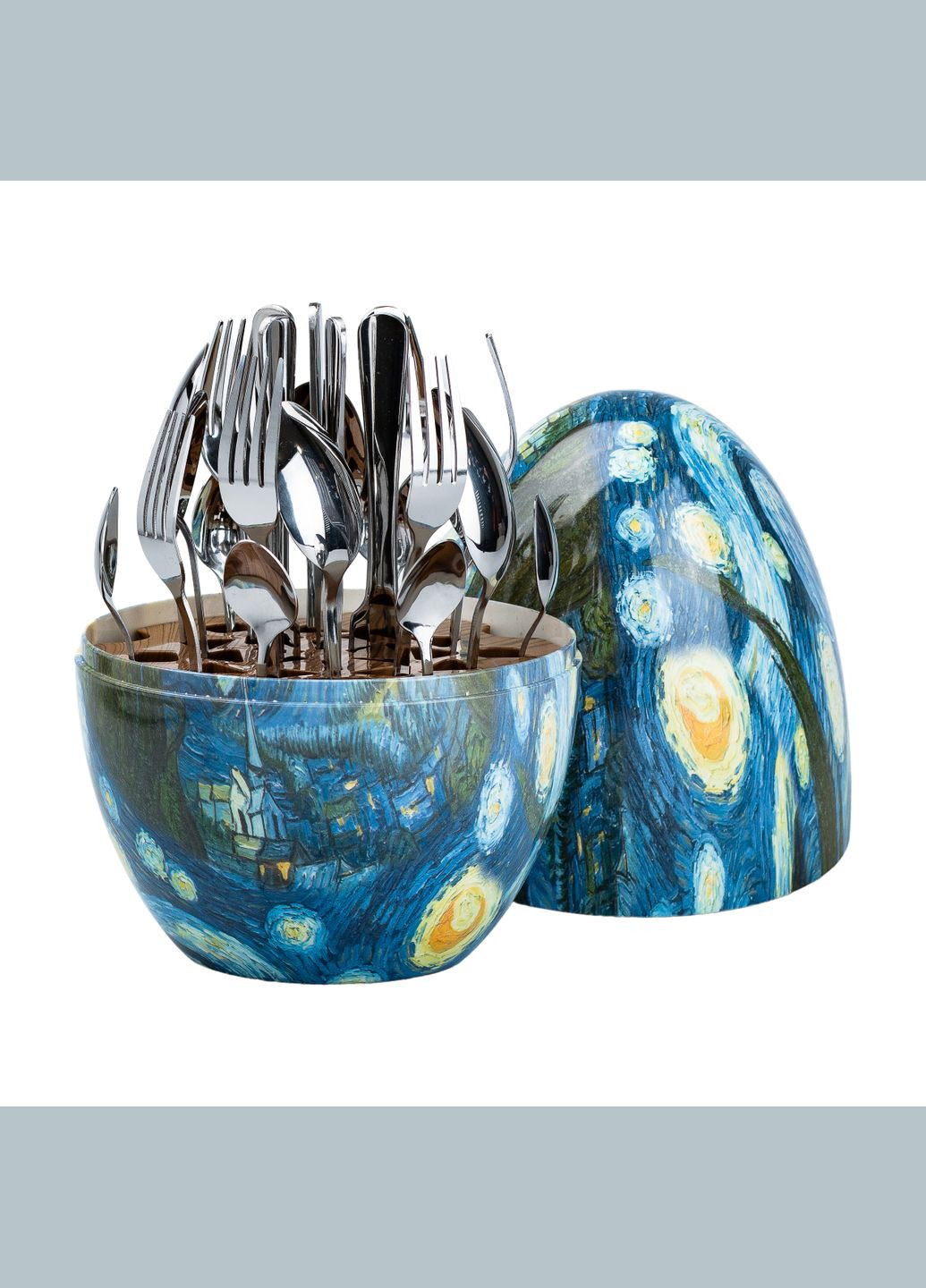 Набір столових приборів із нержавіючої сталі 24 штуки хромованих, Ван Гог TS Kitchen (323641132)