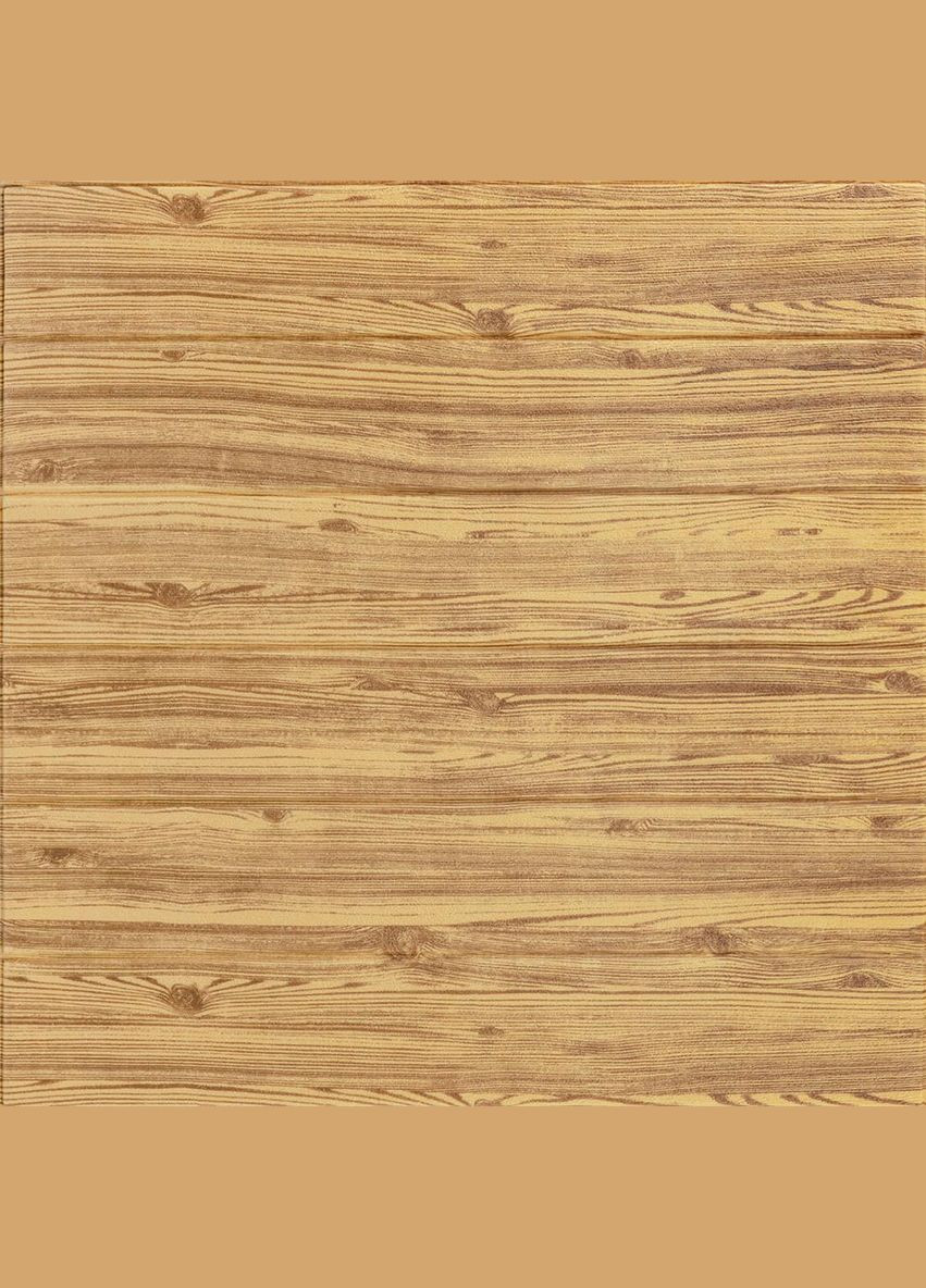 Самоклеющаяся декоративная 3D панель под дерево цвета золото 700х700х6мм (082) SW00000020 Sticker Wall (300372488)
