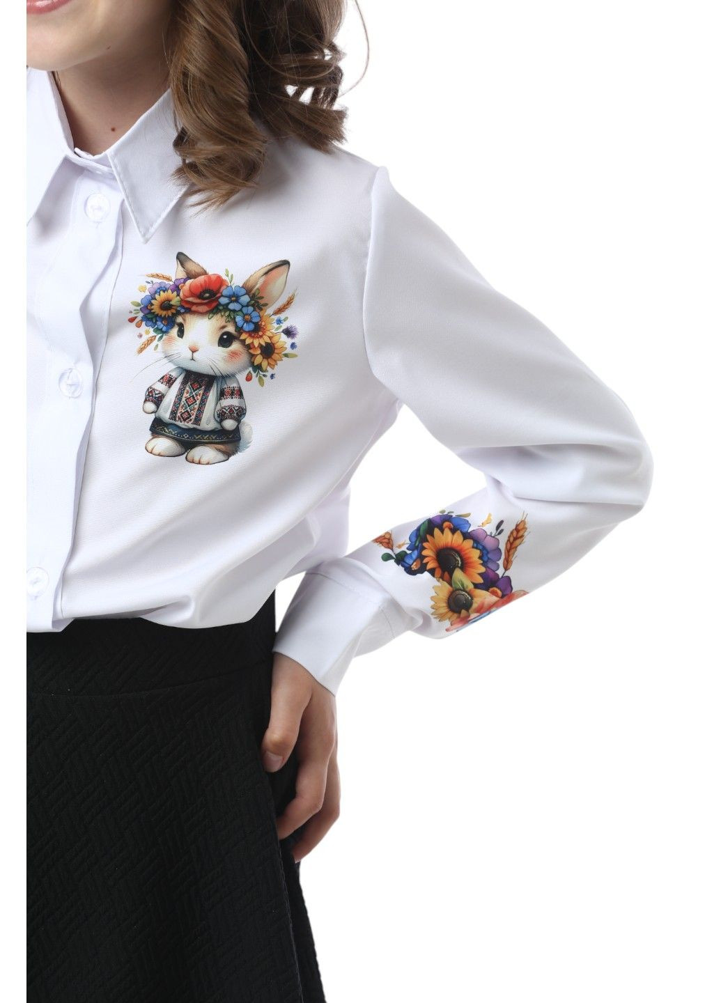 Белая кэжуал рубашка с орнаментом Leka