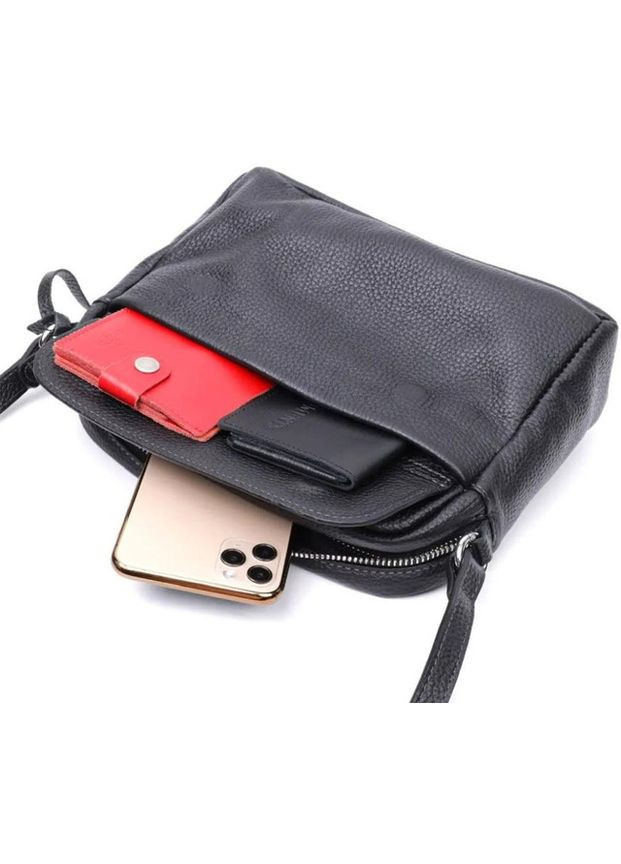 Сумка планшет через плечо женская из натуральной кожи маленькая Черный 38108 Grande Pelle (355245427)