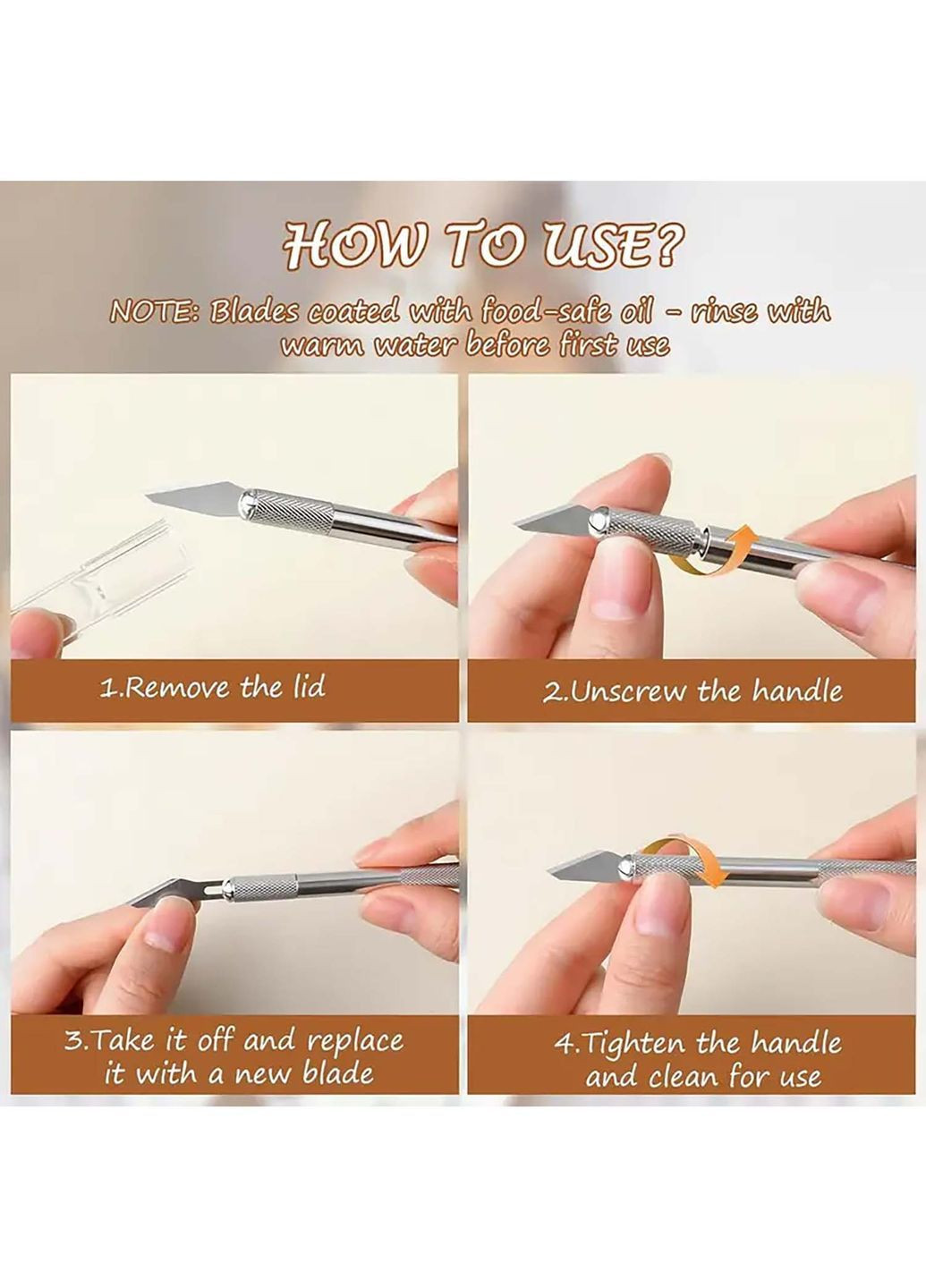 Пекарскрий нож для художественного надрезания теста для хлеба, багета и сдобы хлеборез с 10 сменными лезвиями в футляре Kitchen Master (365549392)