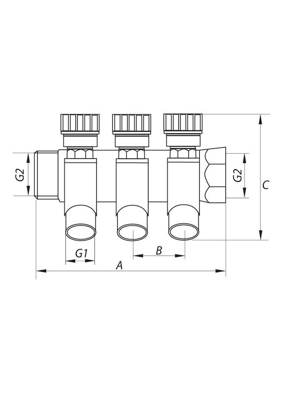 Колектор вентильний з фитингом KR.1123-4 3/4"x4 ways (KR2831) KOER (315702498)