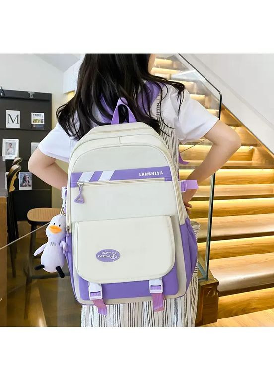 Школьный набор с рюкзаком LANSHIYA 4 в 1 с белым 1354 No Brand (365876333)