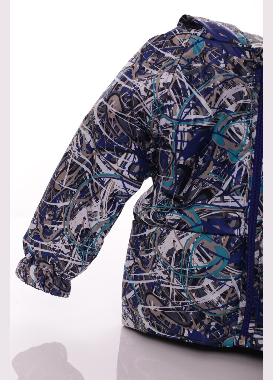 Зеленая демисезонная куртка для мальчика ноль на холлофайбере с принтом зеленой паутинки см (45010) BABYKROHA