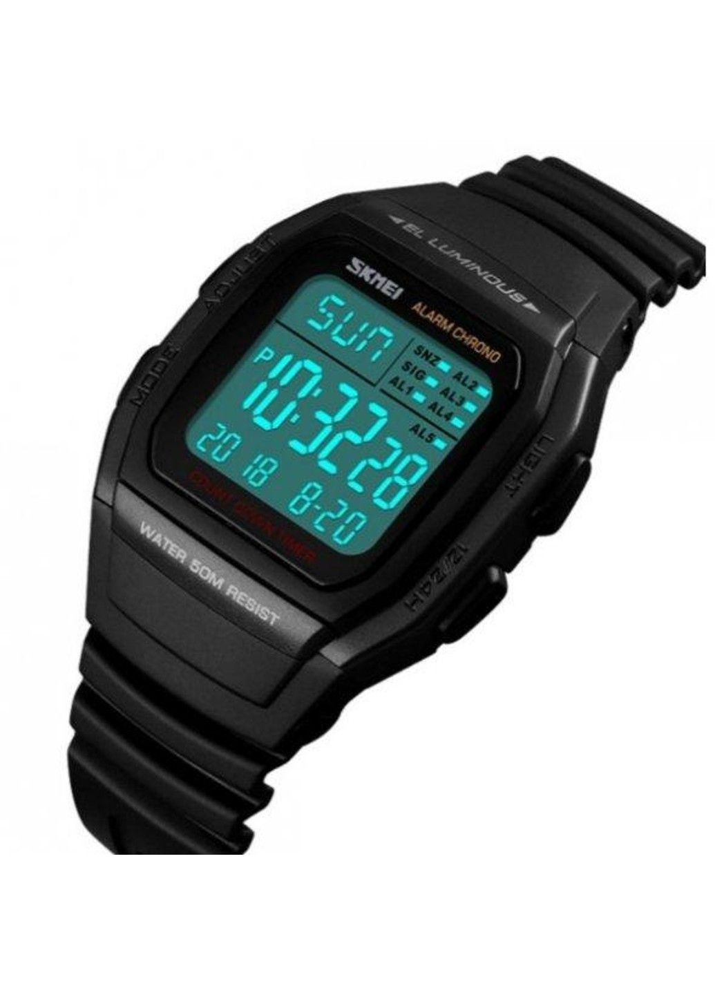 Чоловічий спортивний годинник 1278 Чорний Skmei (313653675)