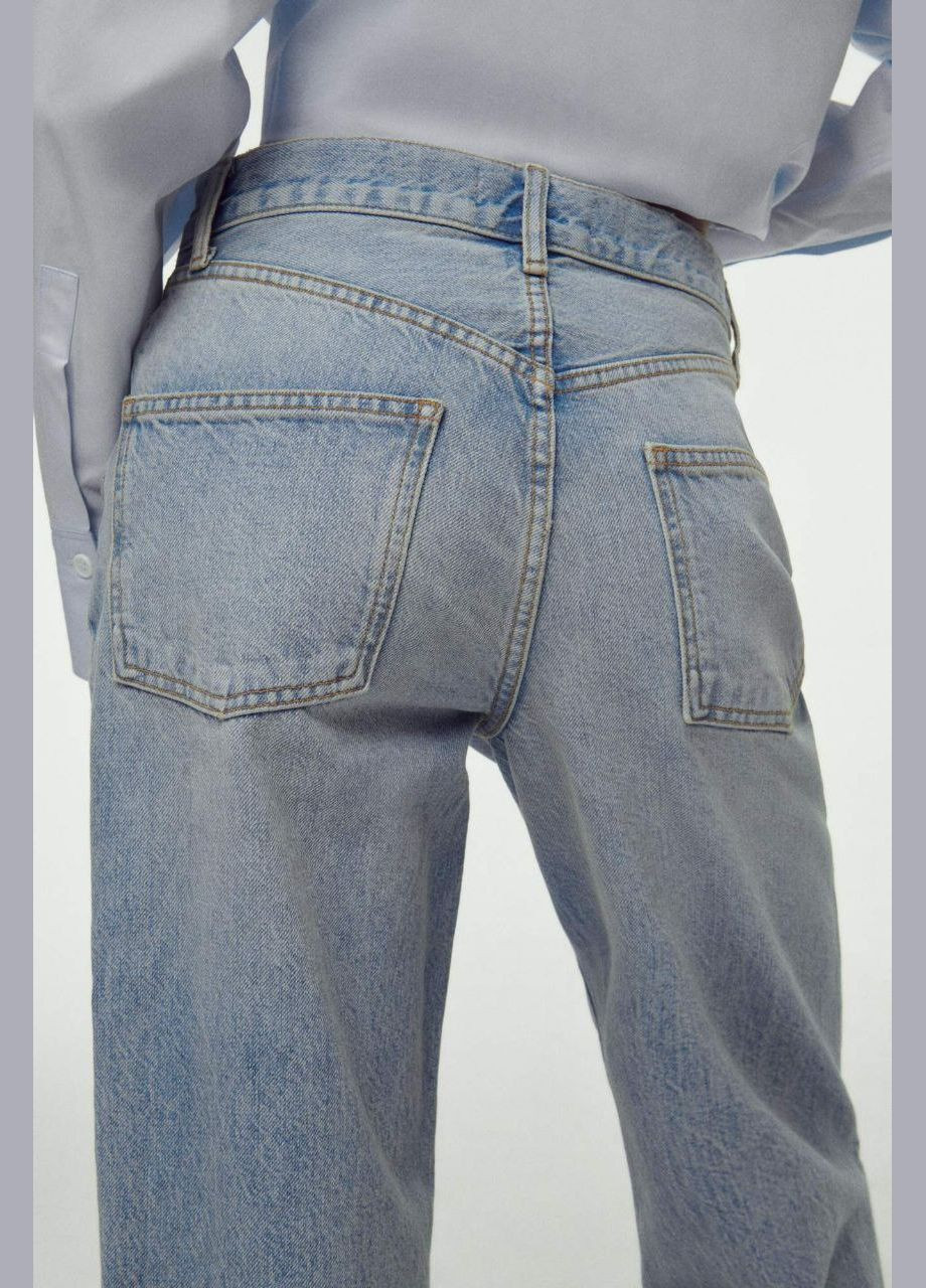 Женские прямые джинсы с высокой посадкой с открытыми снизу голубыми. You Best - (317326829)