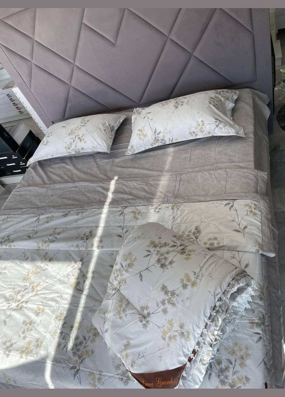 Постільна білизна гіпоалергенна сімейний два покривала Бежевий (П4К-LG-0010) Laura Grand (317564293)