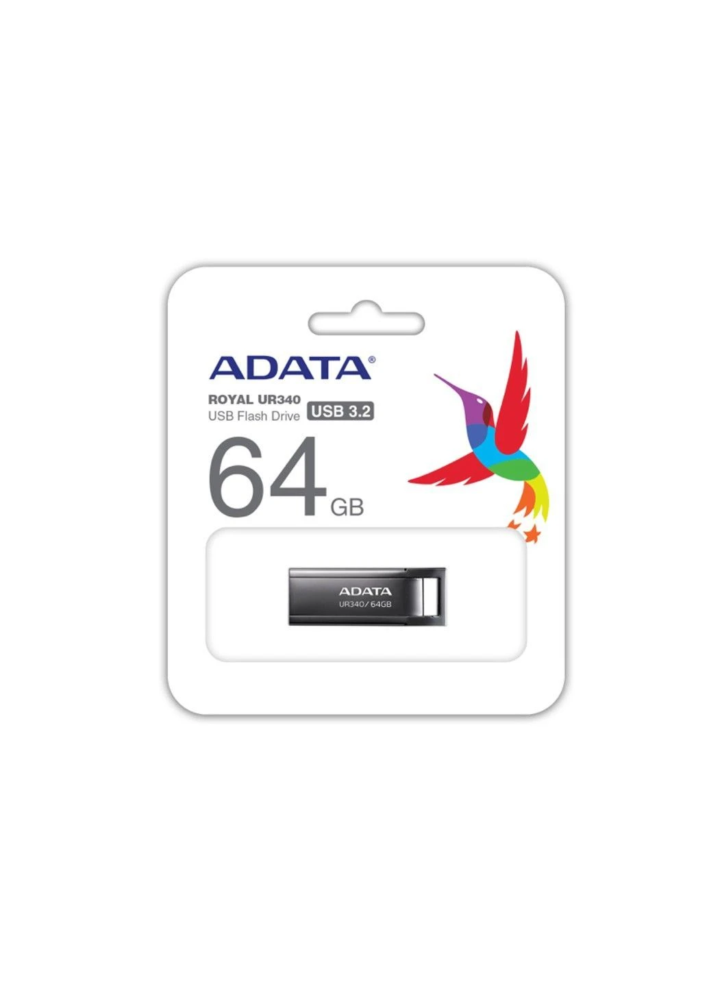 Флеш-накопичувач USB 3.2 UR340 64Gb Black ADATA (398311115)