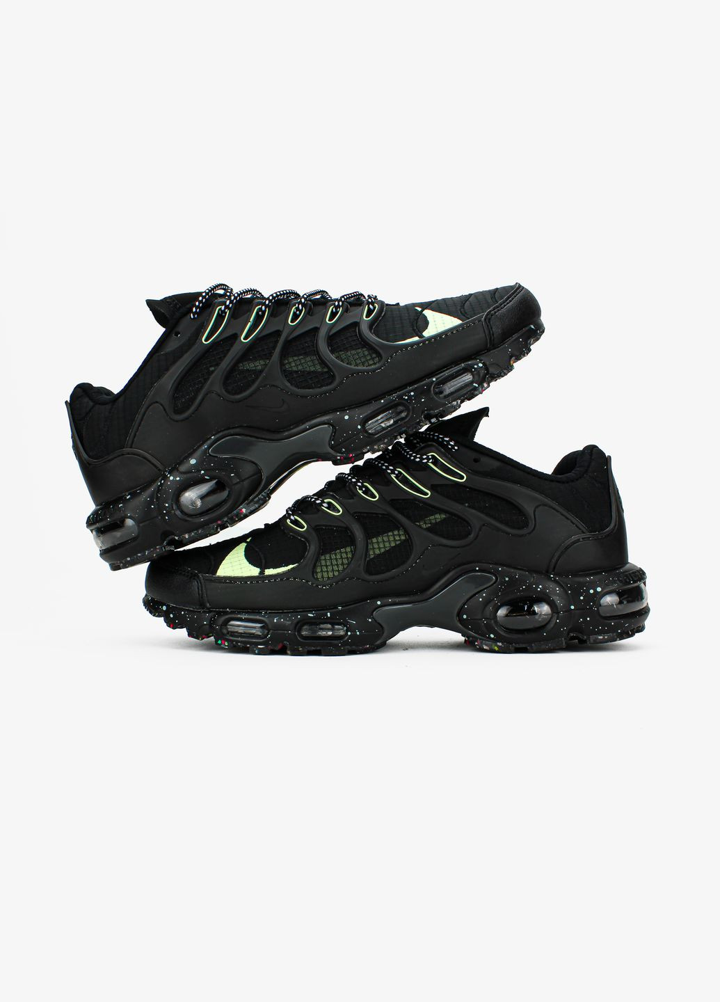 Чорні Осінні кросівки чоловічі nike air max tn terrascape plus black green | найк аір макс тн плюс чорні No Brand
