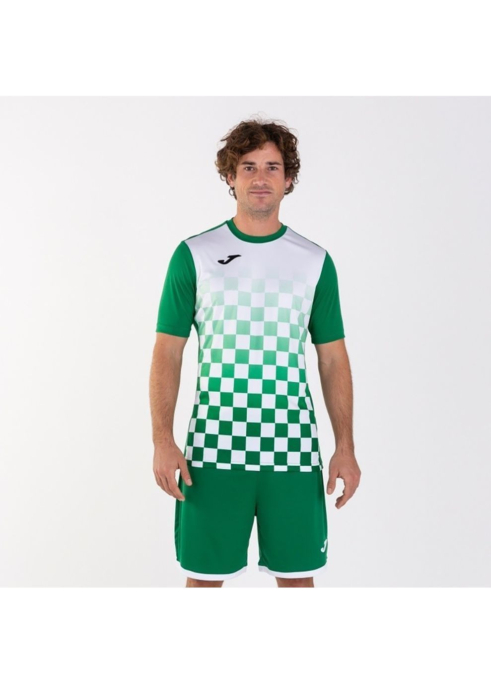 Белая женская футболка flag зеленый,белый Joma