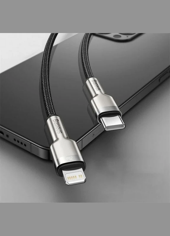 Дата-кабель Cafule Series Metal Type-C to Lightning PD 20W (2м) (CATLJK-B) Baseus (386577136)