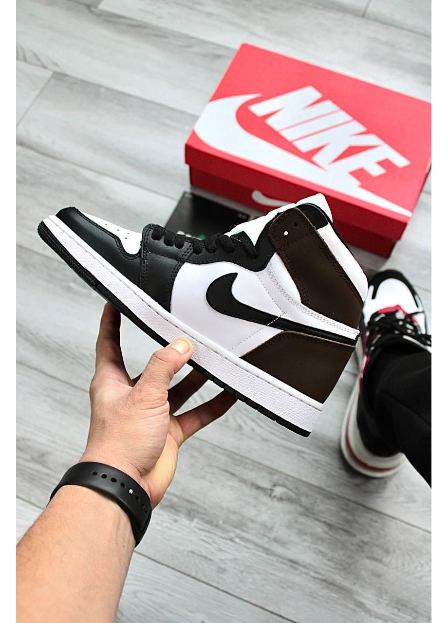 КРОССОВКИ ЖЕНСКИЕ NIKE AIR JORDAN 1 RETRO HIGH BROWN НАЙК АИР ДЖОРДАН No Brand белые демисезоны (367168054)