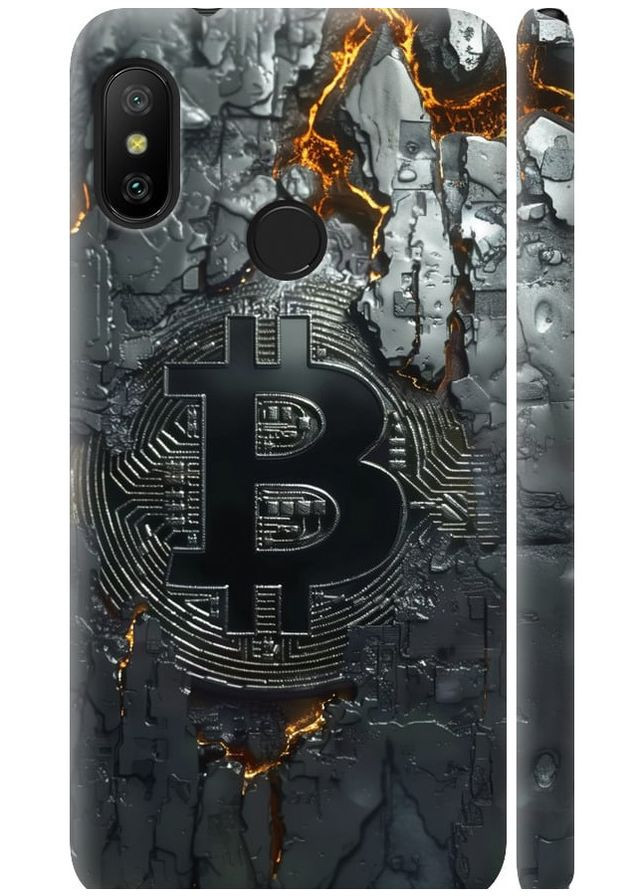 3D пластиковий матовий чохол 'Розпечений біткойн' для Endorphone Xiaomi Redmi 6 Pro (289716734)