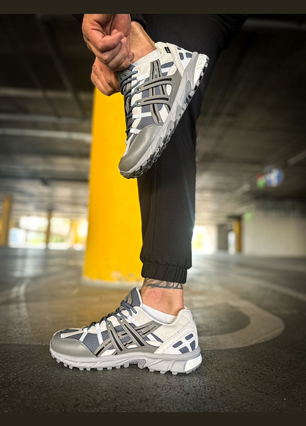 Серые всесезонные кроссовки мужские asics gel-sonoma 15-50 gore-tex gray white | асикс гель-сонома 15-50 серые белые No Brand