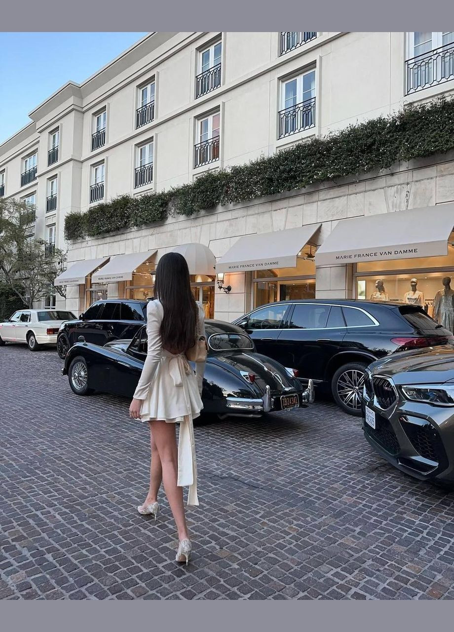 Молочное праздничный, коктейльное, кэжуал, откровенный, джинсовое, вечернее платье женское No Brand однотонное