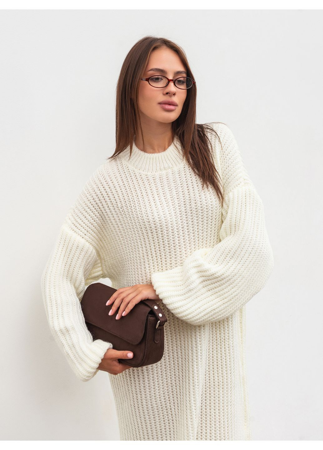 Молочна в'язана сукня Romashka однотонна