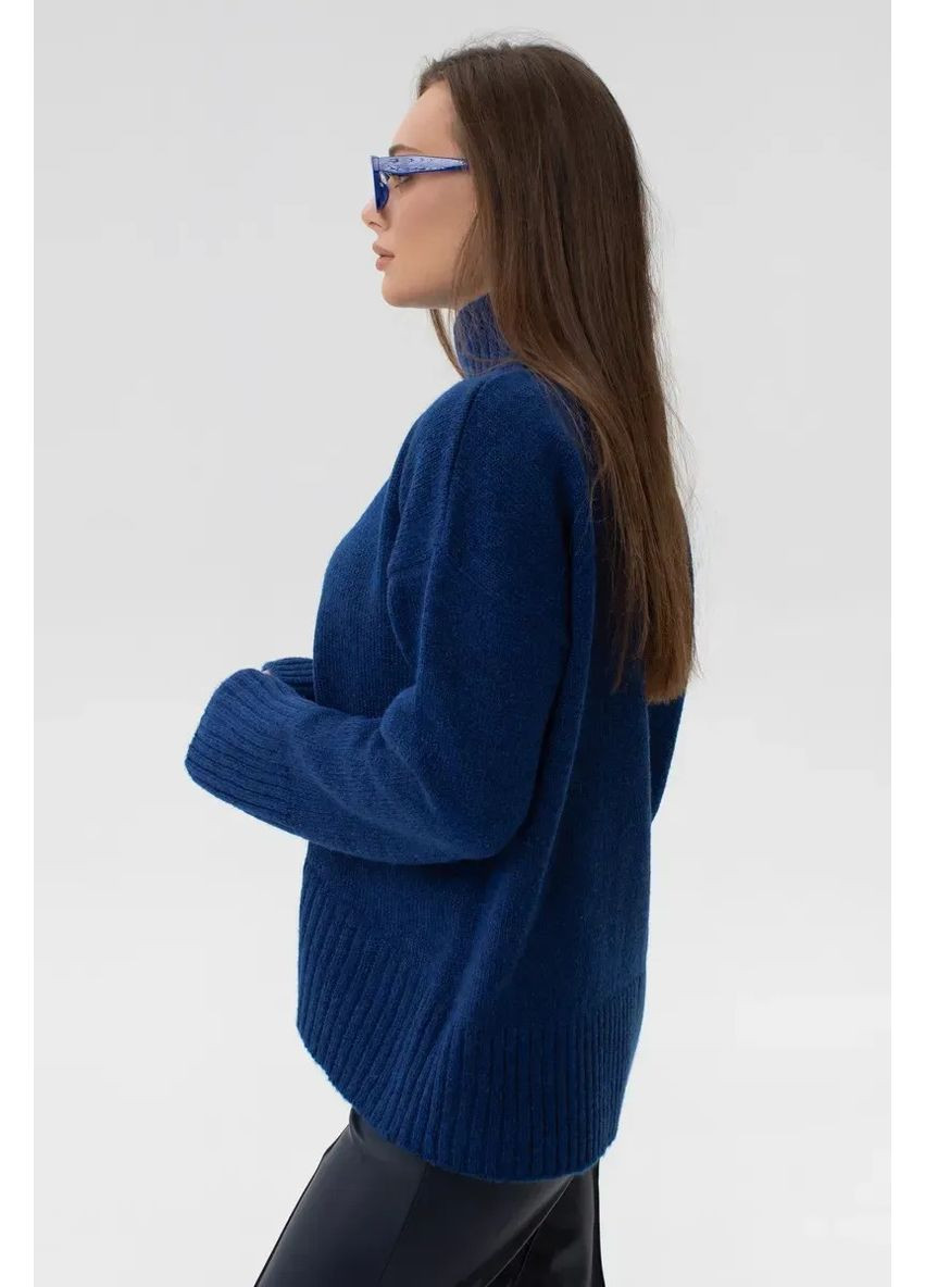 Синий демисезонный свитер женский вязаный goldie синий Sewel